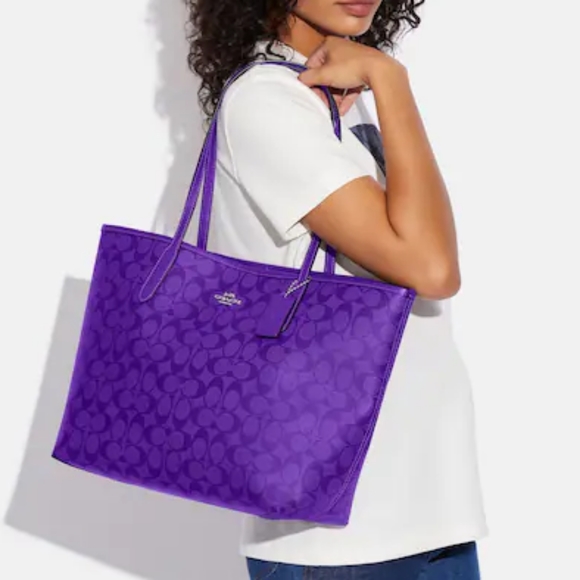 Coach Handbags - Authentic Coach Signature Sport Purple Tote